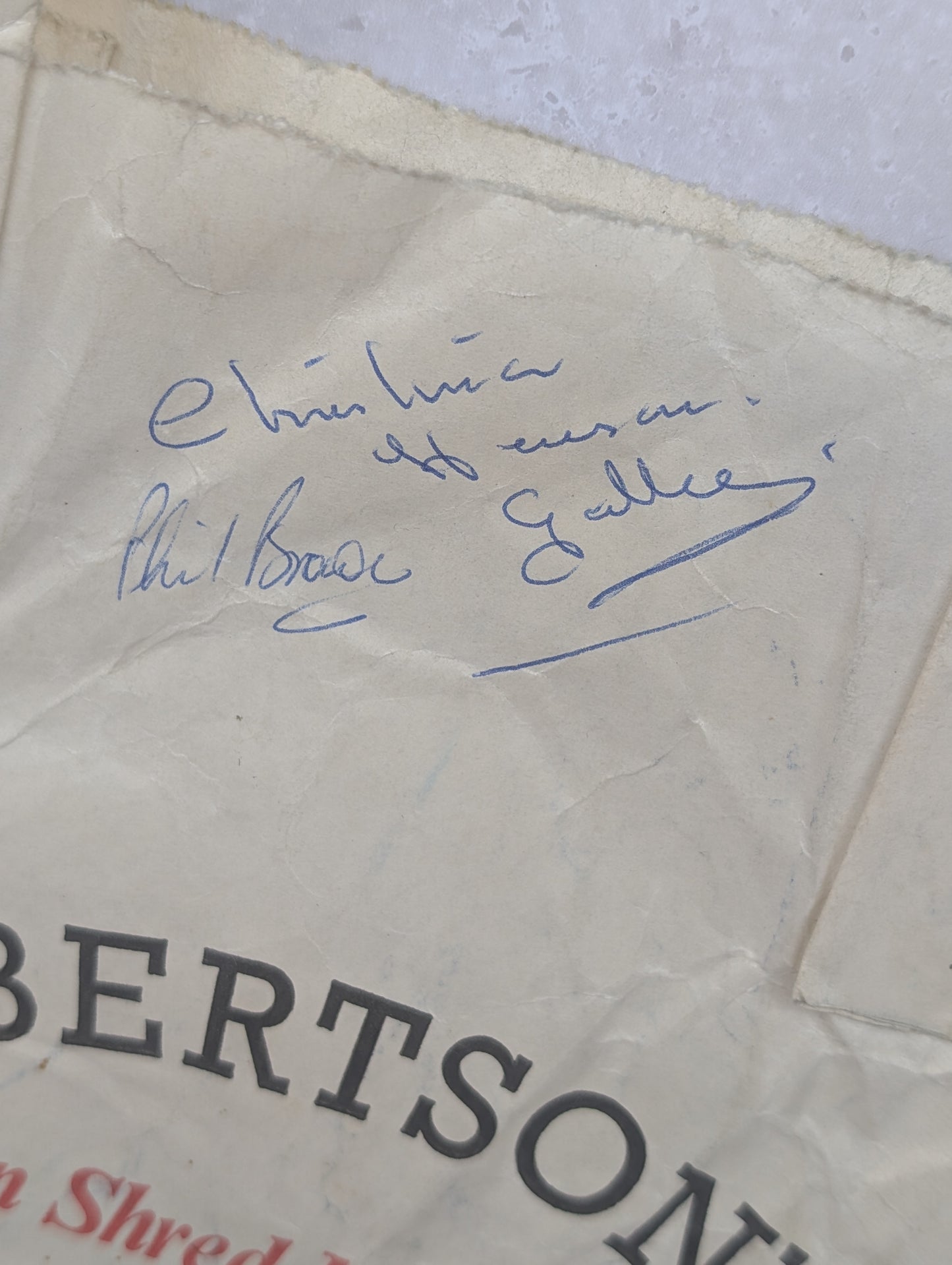 1970s Paper Bag Signed by Golly Girl Christina Hewson