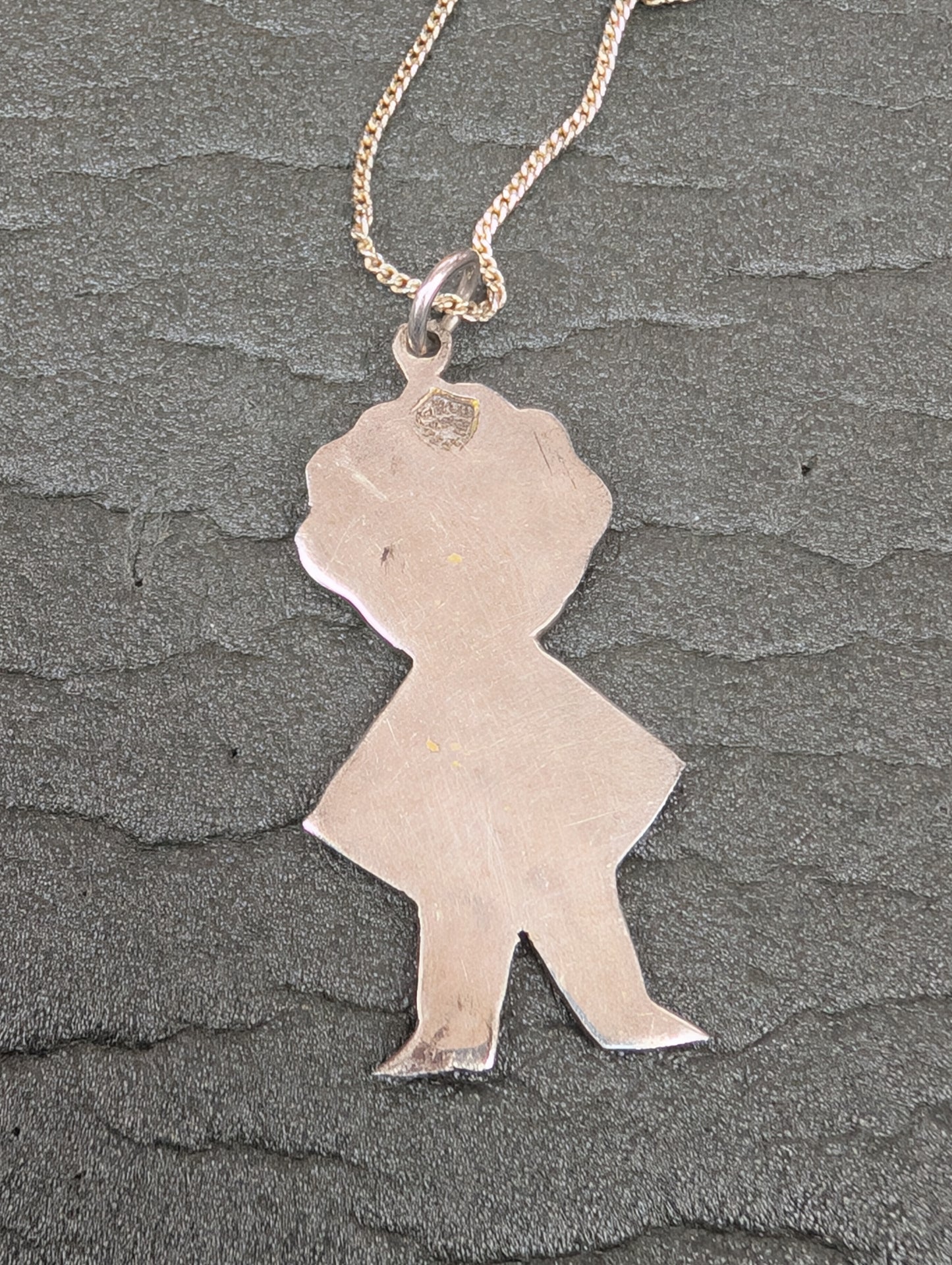 80s Standard Sterling Silver Pendant P6 39mm with Chain