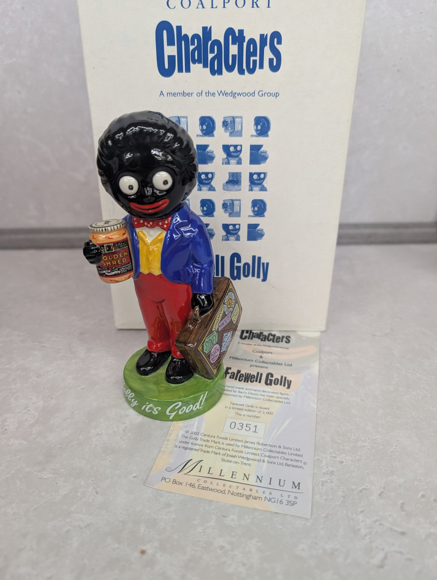 Coalport Farewell Golly Figure Boxed with Cert