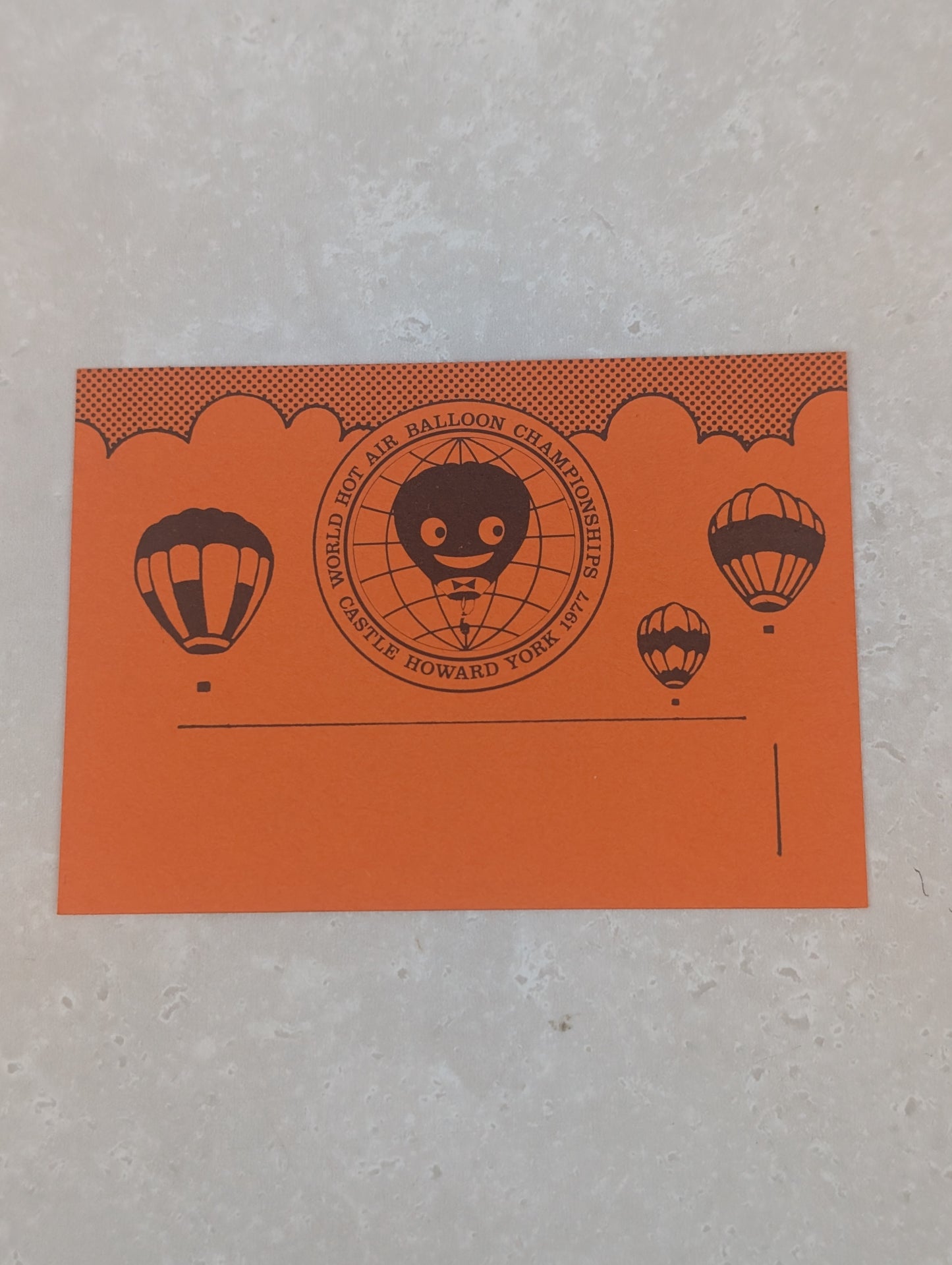 HB3 Orange Castle Howard Balloon Reps Card