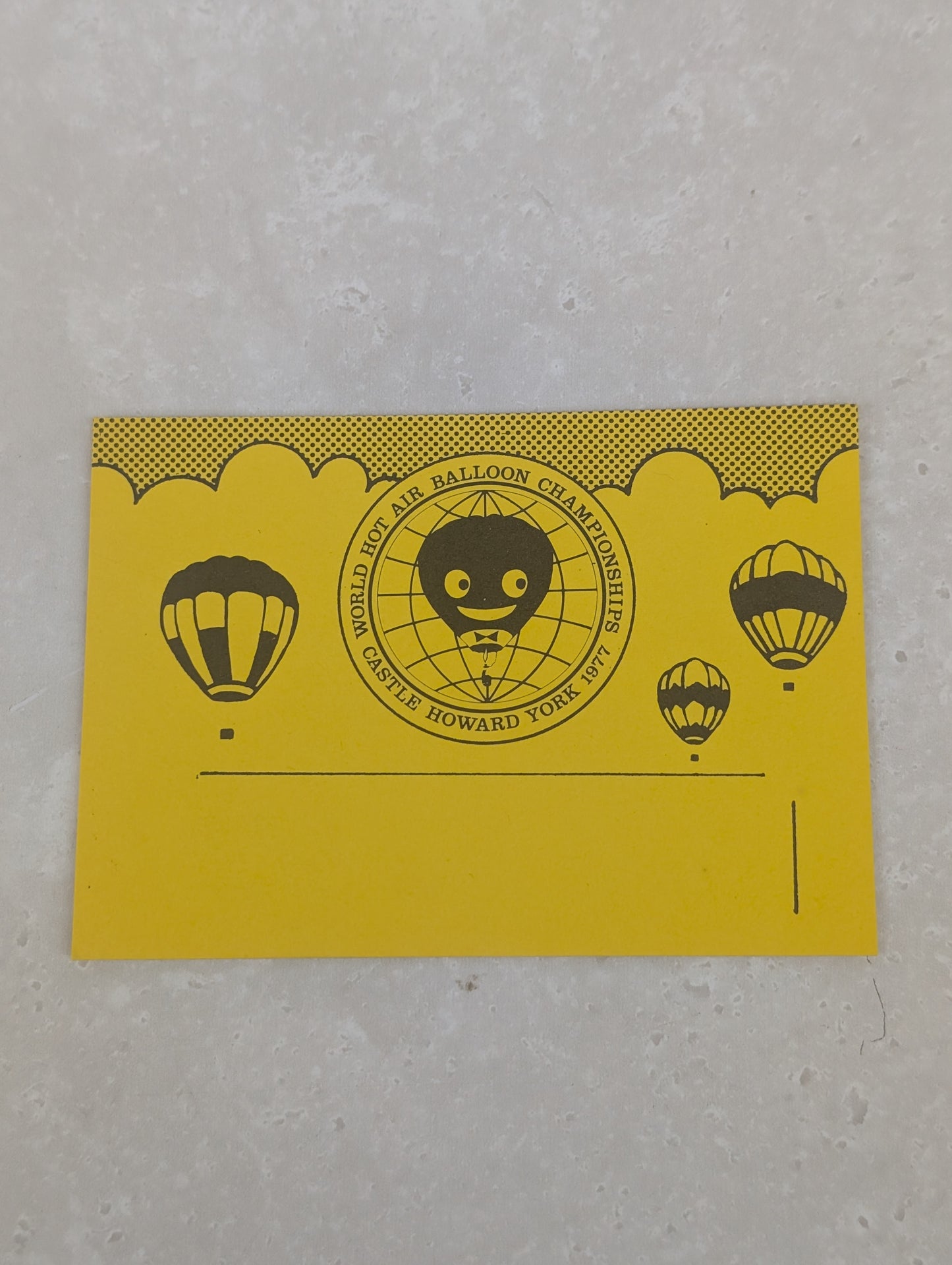 HB3 Yellow Castle Howard Balloon Reps Card