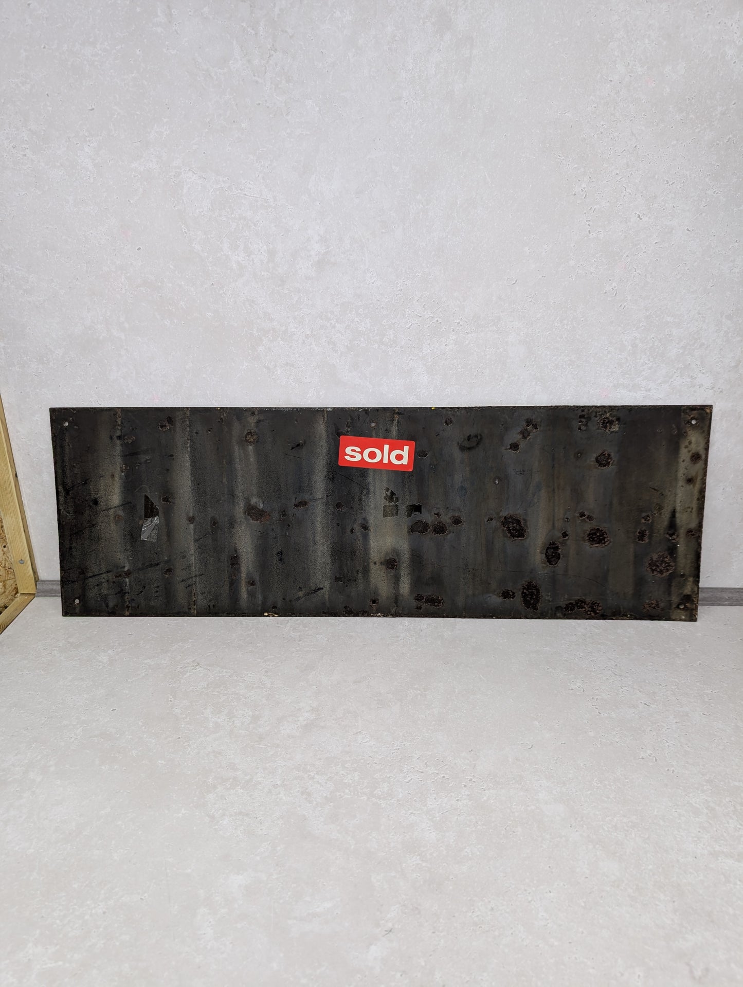 Large Original Silver Shred Enamel Sign