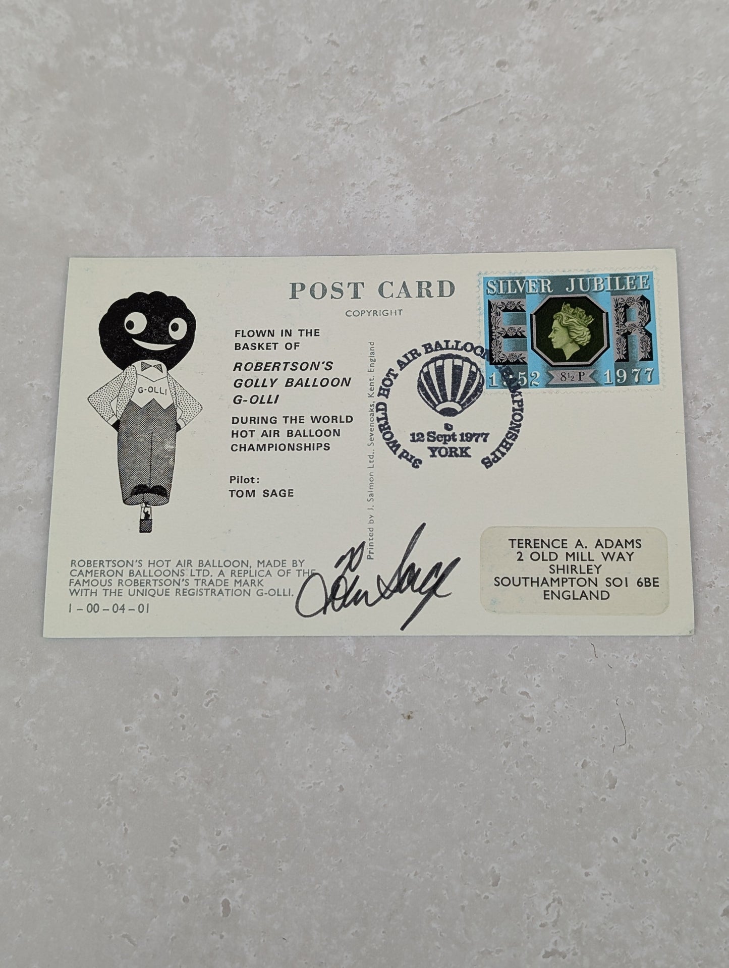 Original Signed by Pilot Postcard