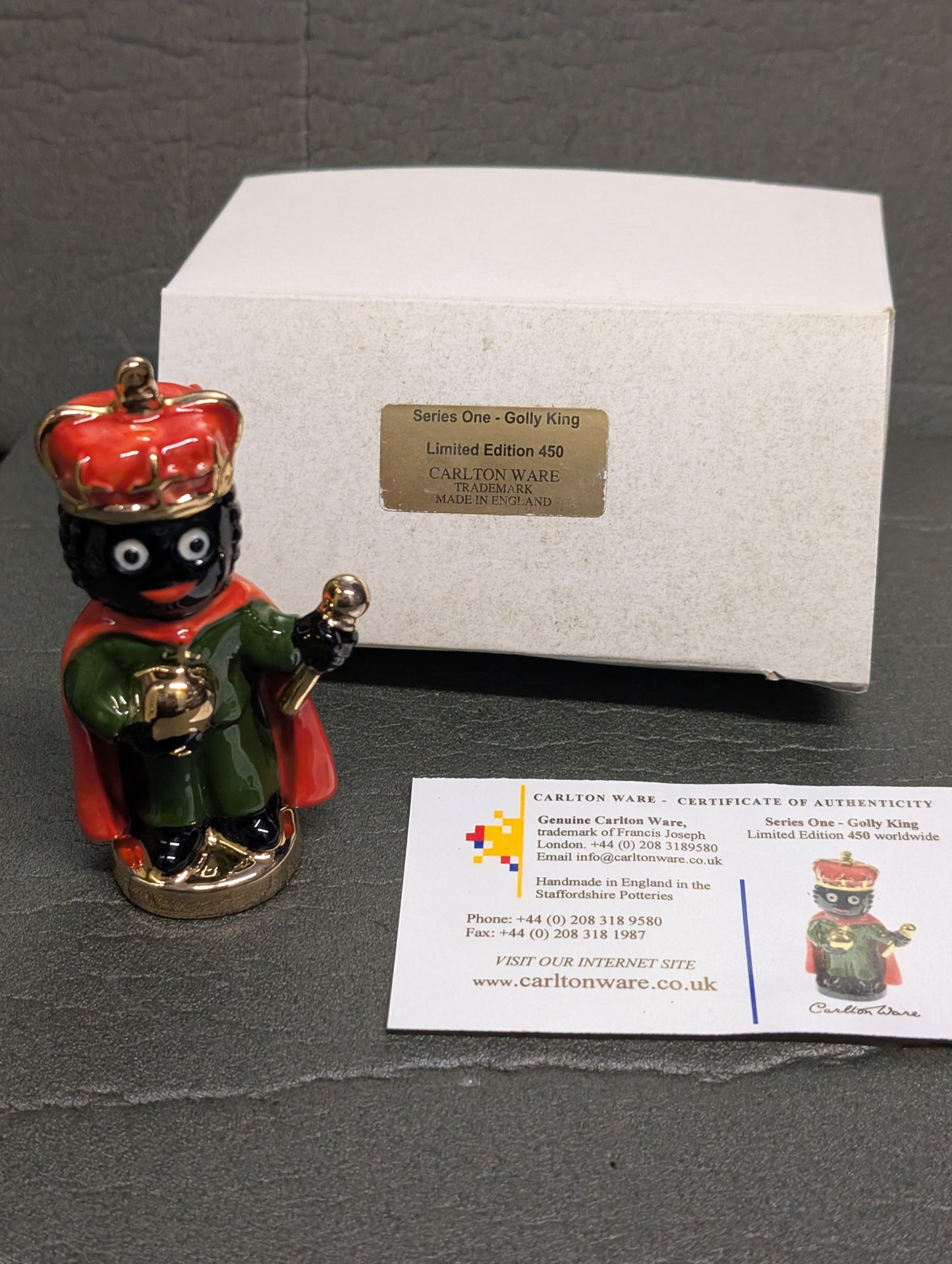 Small Gold Base Green Robe King by Carltonware