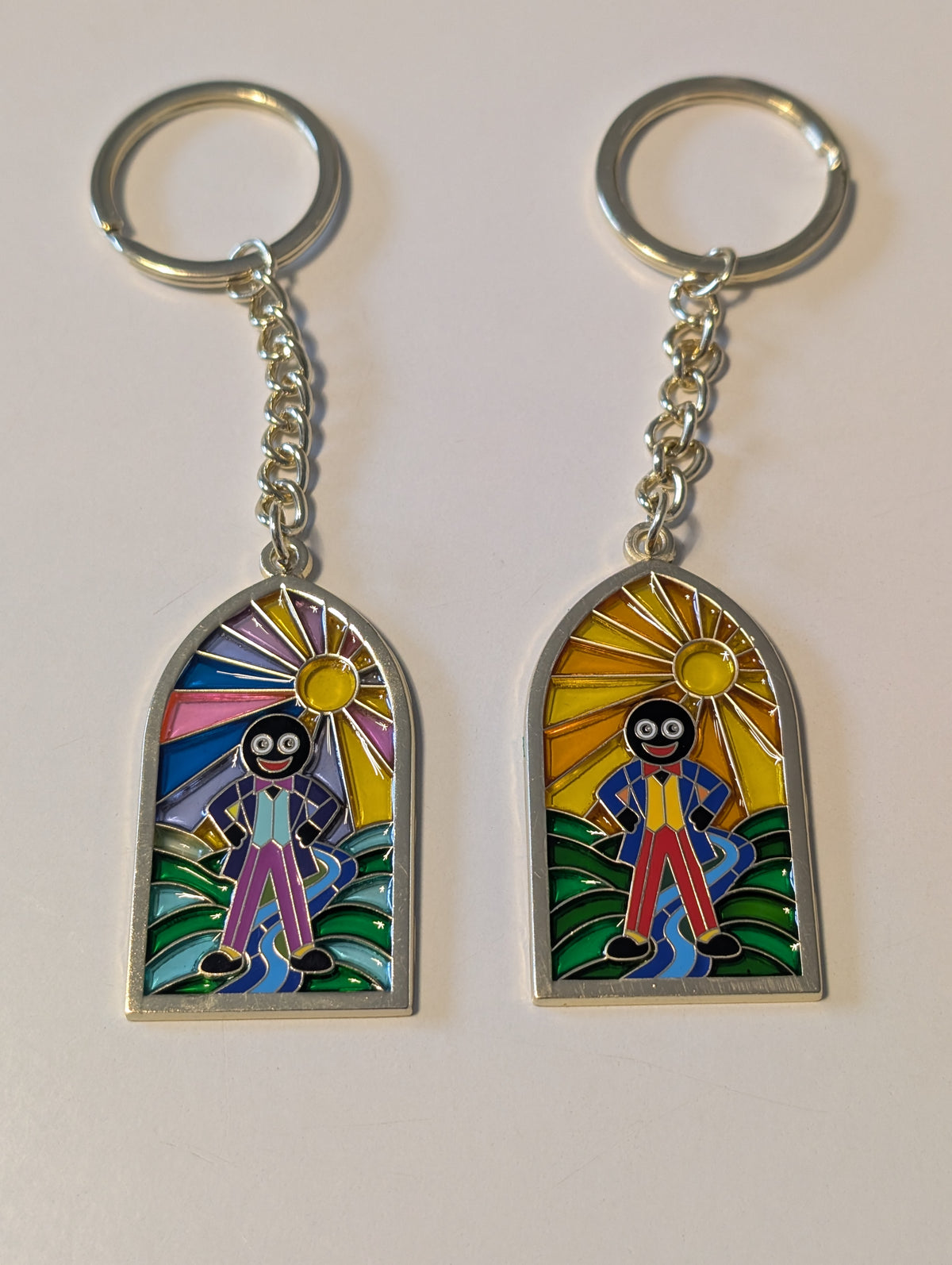 Stained Glass Pair of Keyrings by imgollymad