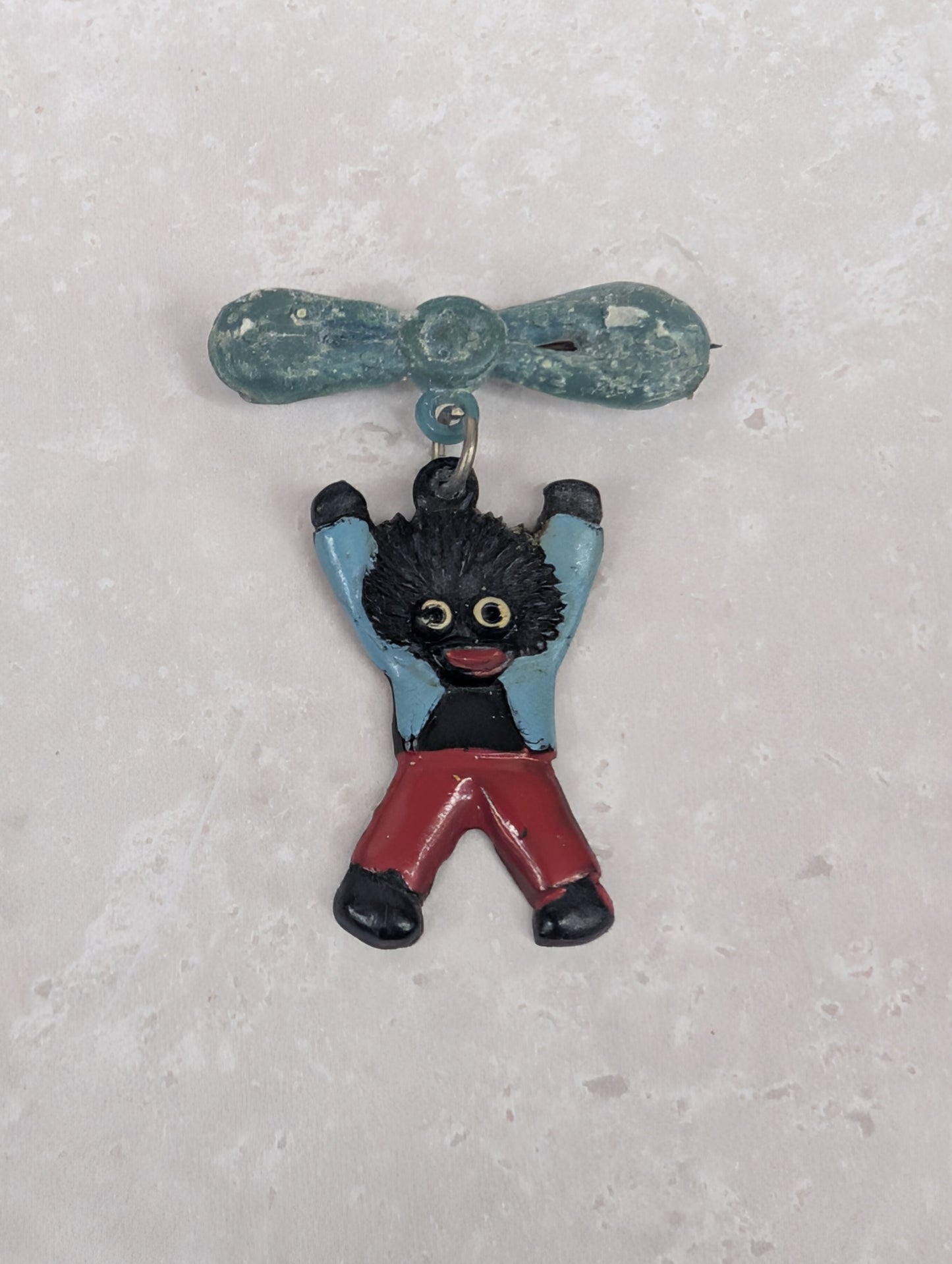 Vintage Plastic Golly Pendant on Brooch