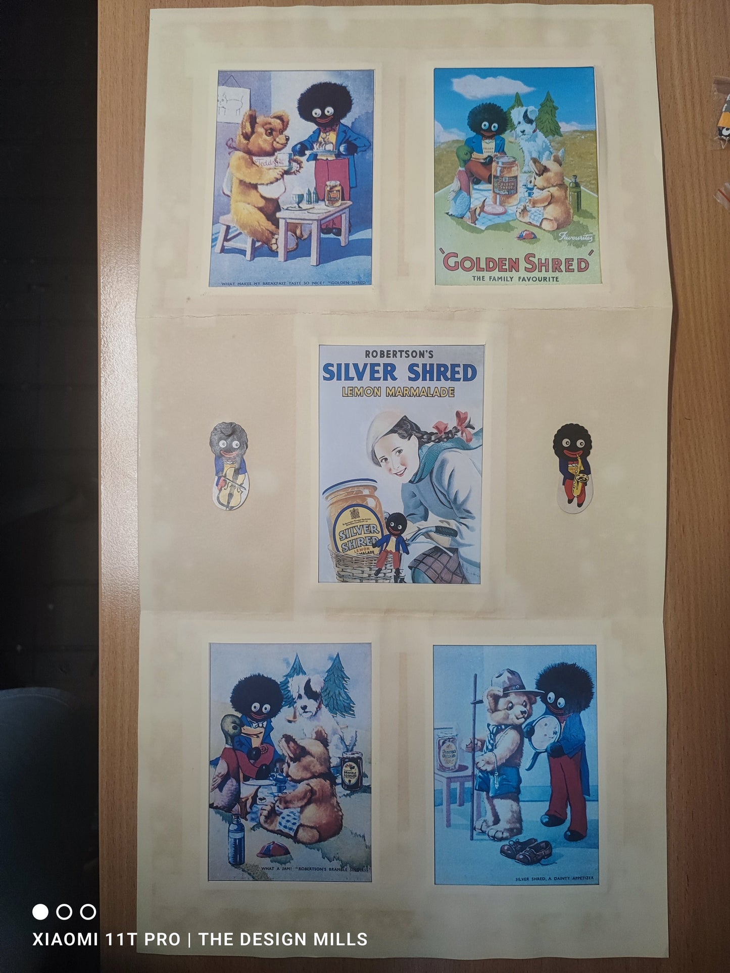 5 Postcards Displayed on Paper Backing