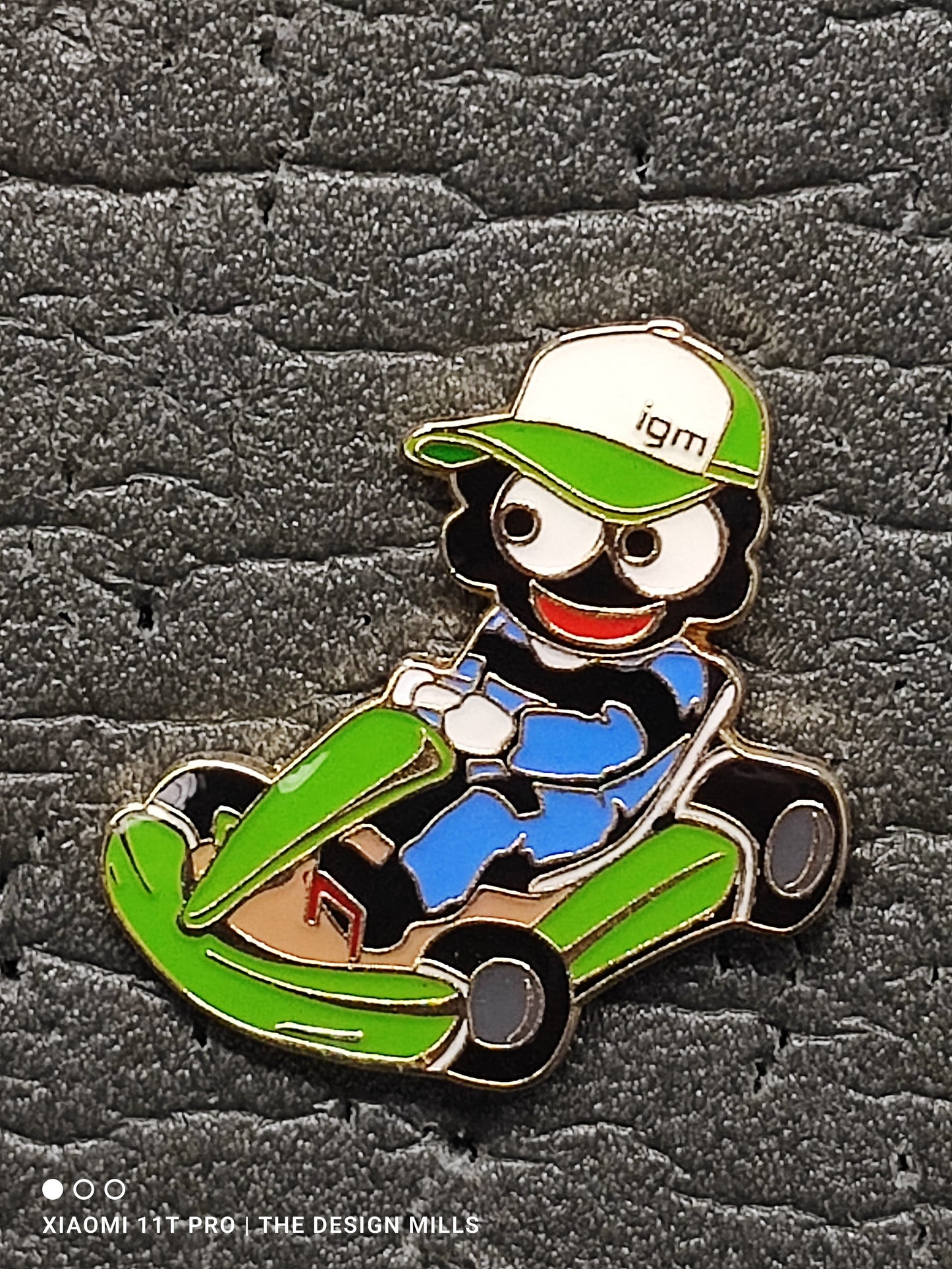 GoKart Green with Gold Base Metal