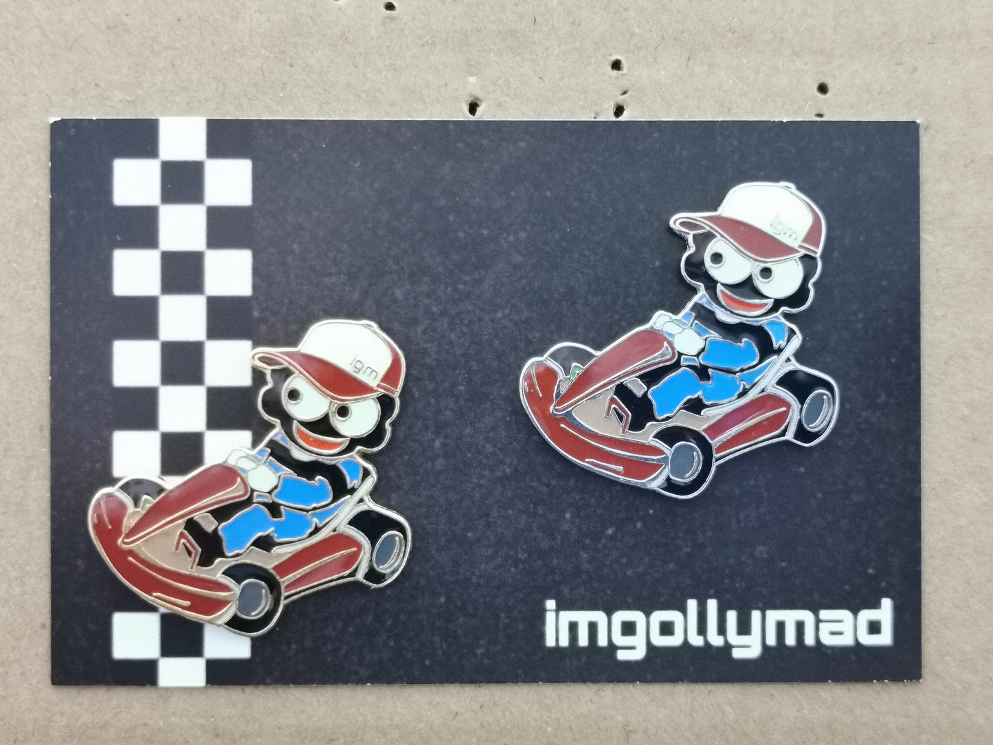 Go Karting Gollys Pair of Badges image - GollyBadges.com