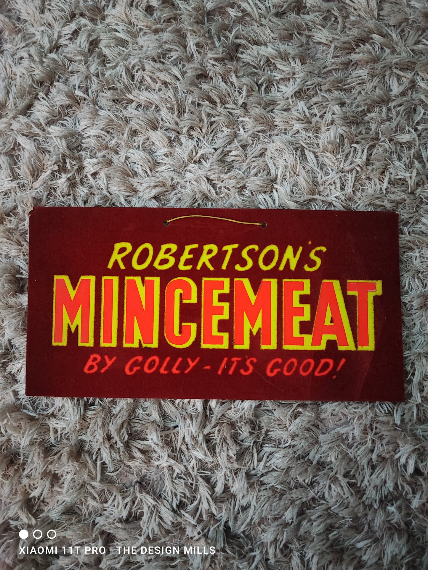 Mincemeat Velvet Showcard 12”W x 6”H