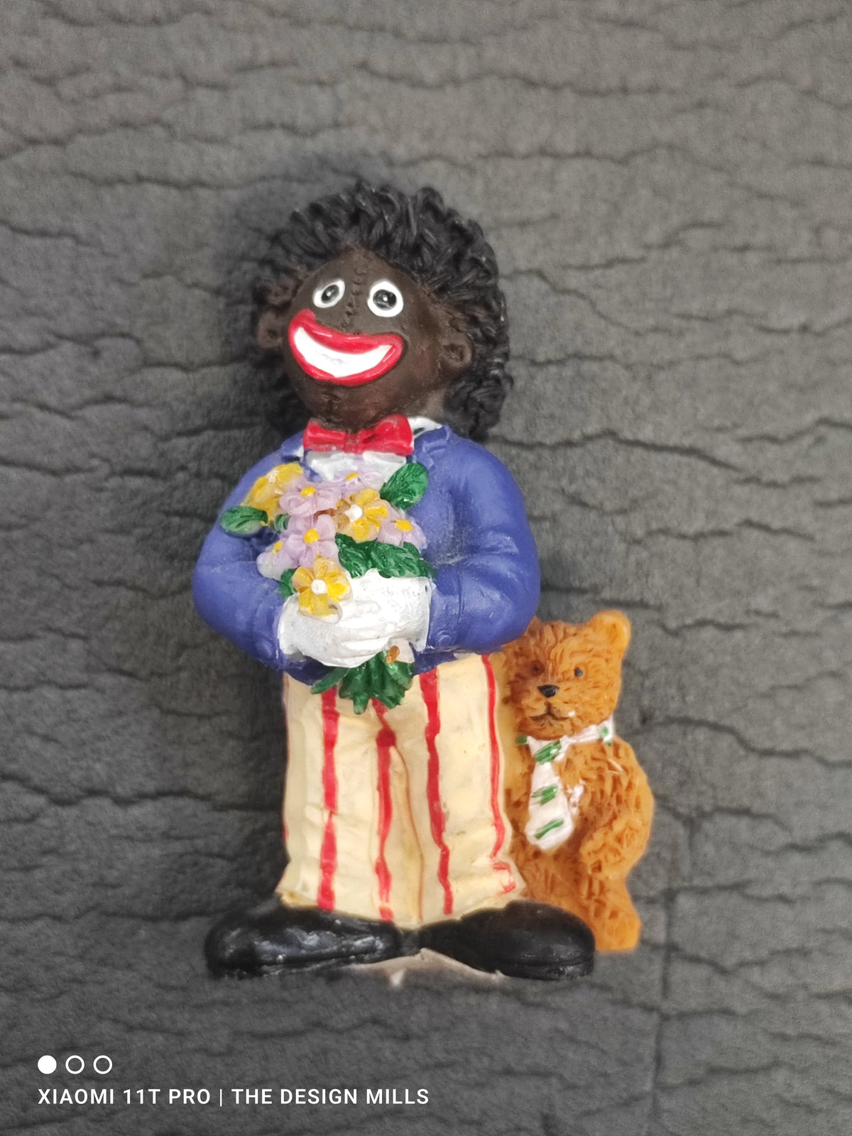 Small Golly Figure with Flowers and Teddy