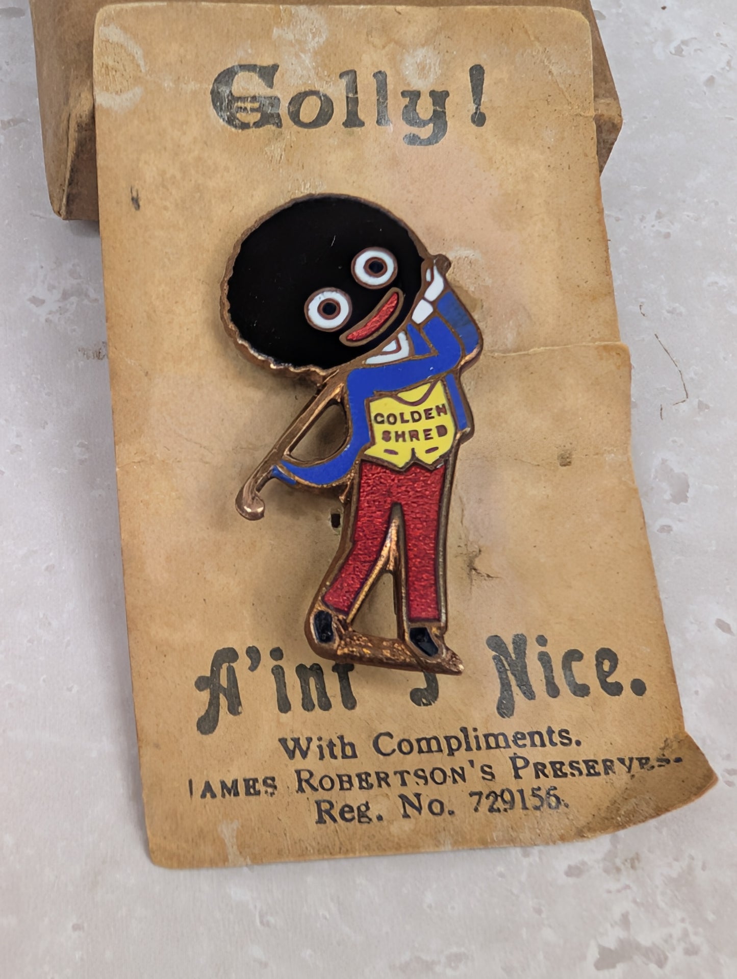 1930s Robertsons Golfer with Original Card and Box