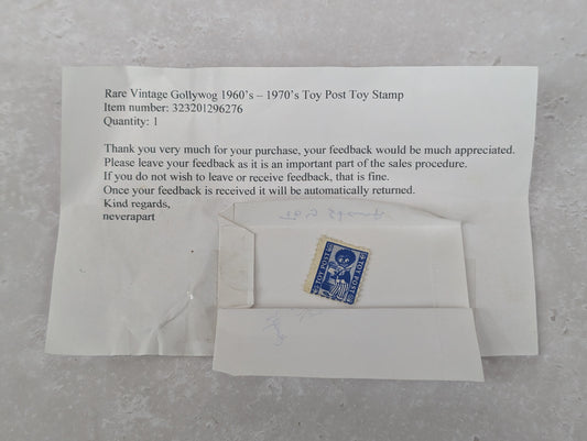 1960s/1970s Toy Post Golly Stamp