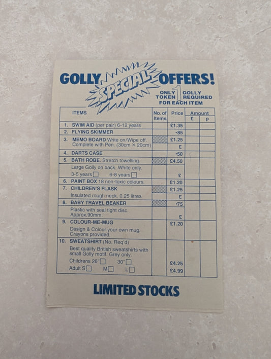1980s Golly Special Offers Leaflet
