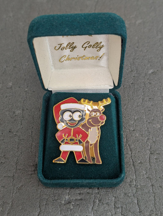 1998 Robertsons Santa and Rudolph Limited Edition of 10,000 Green Velour Presentation Box