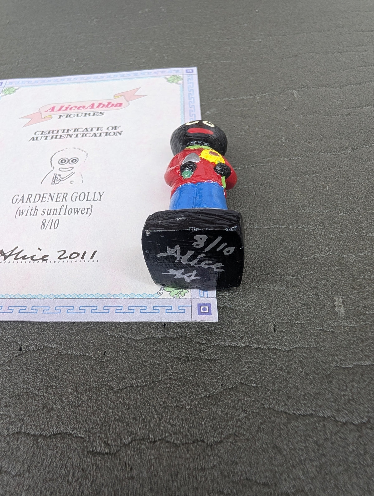 Alice Abba Gardener with Sunflower Golly 8/10 Signed with Cert