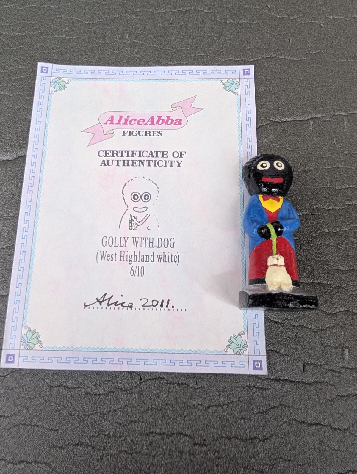 Alice Abba Golly with Dog 6/10 Signed with Cert