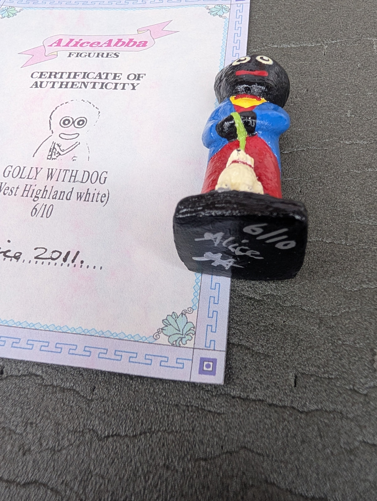 Alice Abba Golly with Dog 6/10 Signed with Cert