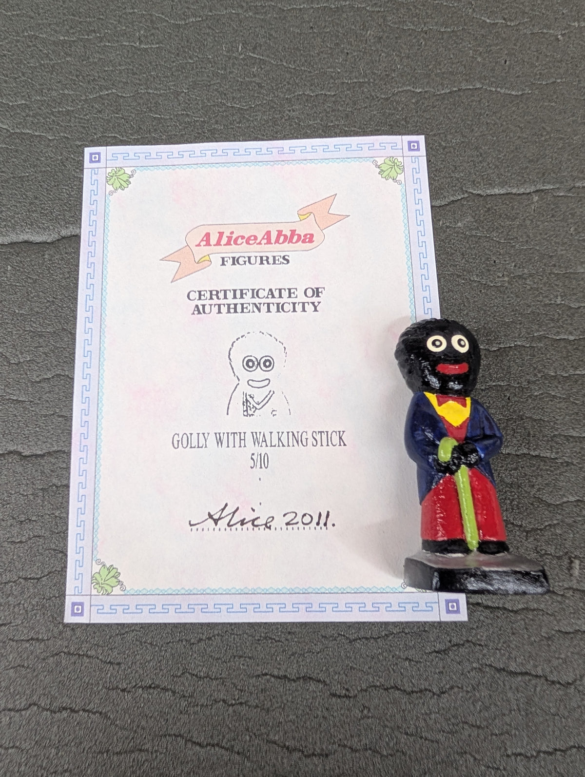 Alice Abba Walking Stick Golly 5/10 Signed with Cert