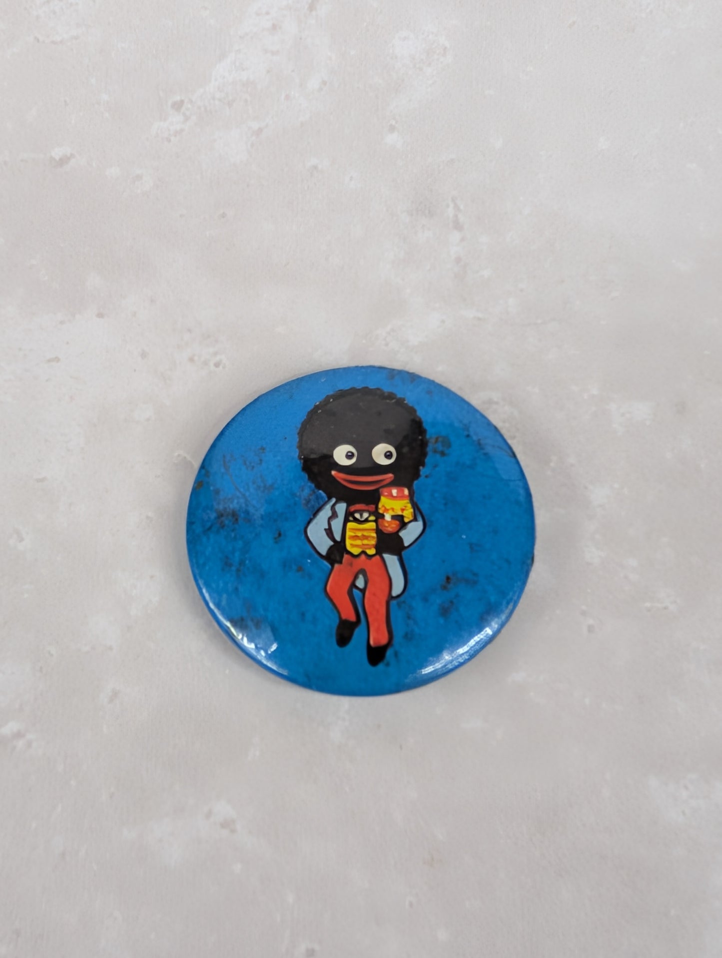 Blue 1950s Button Badge No Maker