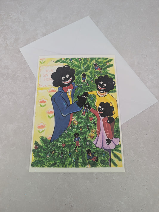 Christmas Tree Greetings Card by Karen Fry