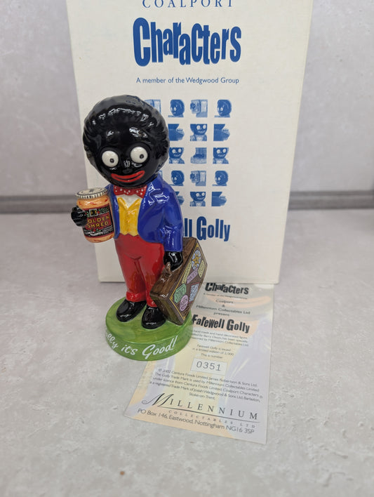 Coalport Farewell Golly Figure Boxed with Cert
