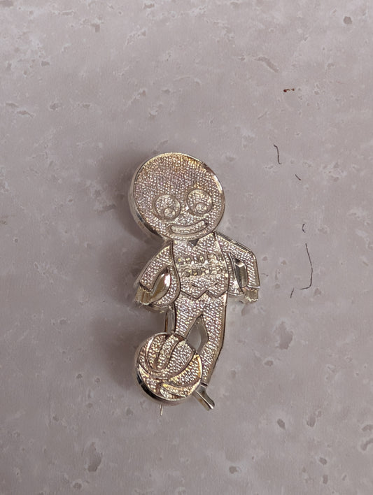 Footballer Golly Unenamelled Silver Finish