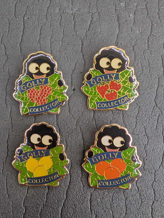 Full Set of 4 Golly Collectors Fruit Badges