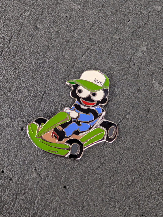 Go Kart Green Silver Base Metal