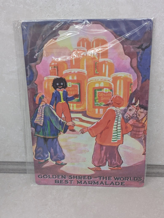 Golden Shred Jars Tin Sign 300mmx200mm