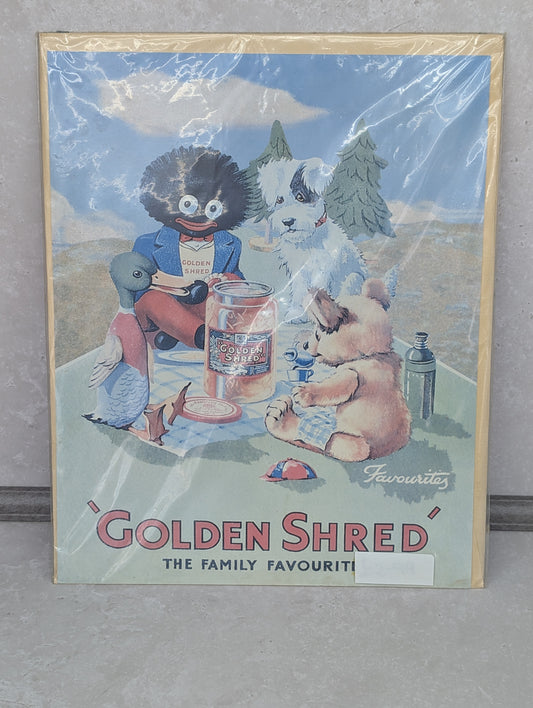 Golden Shred Picnic Scene Post a Print