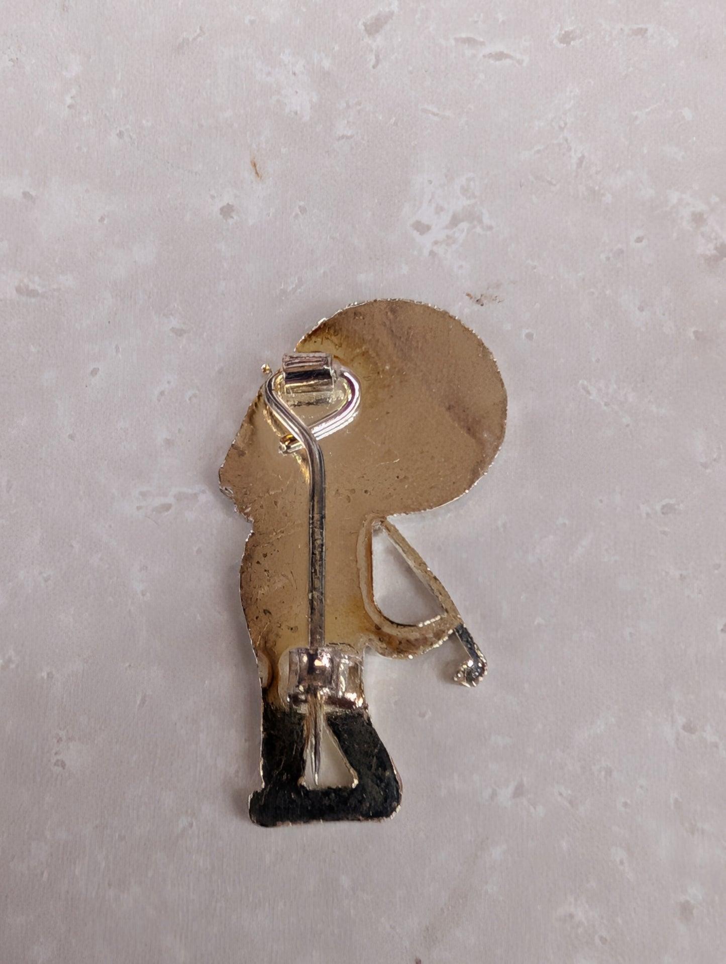 Golfer Golly Unenamelled Silver Finish