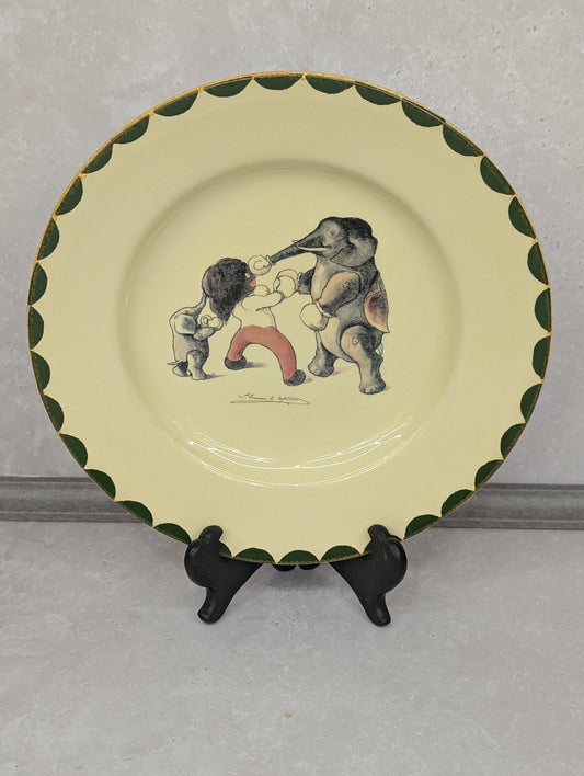 Golly Boxing Elephant Plate by Carltonware