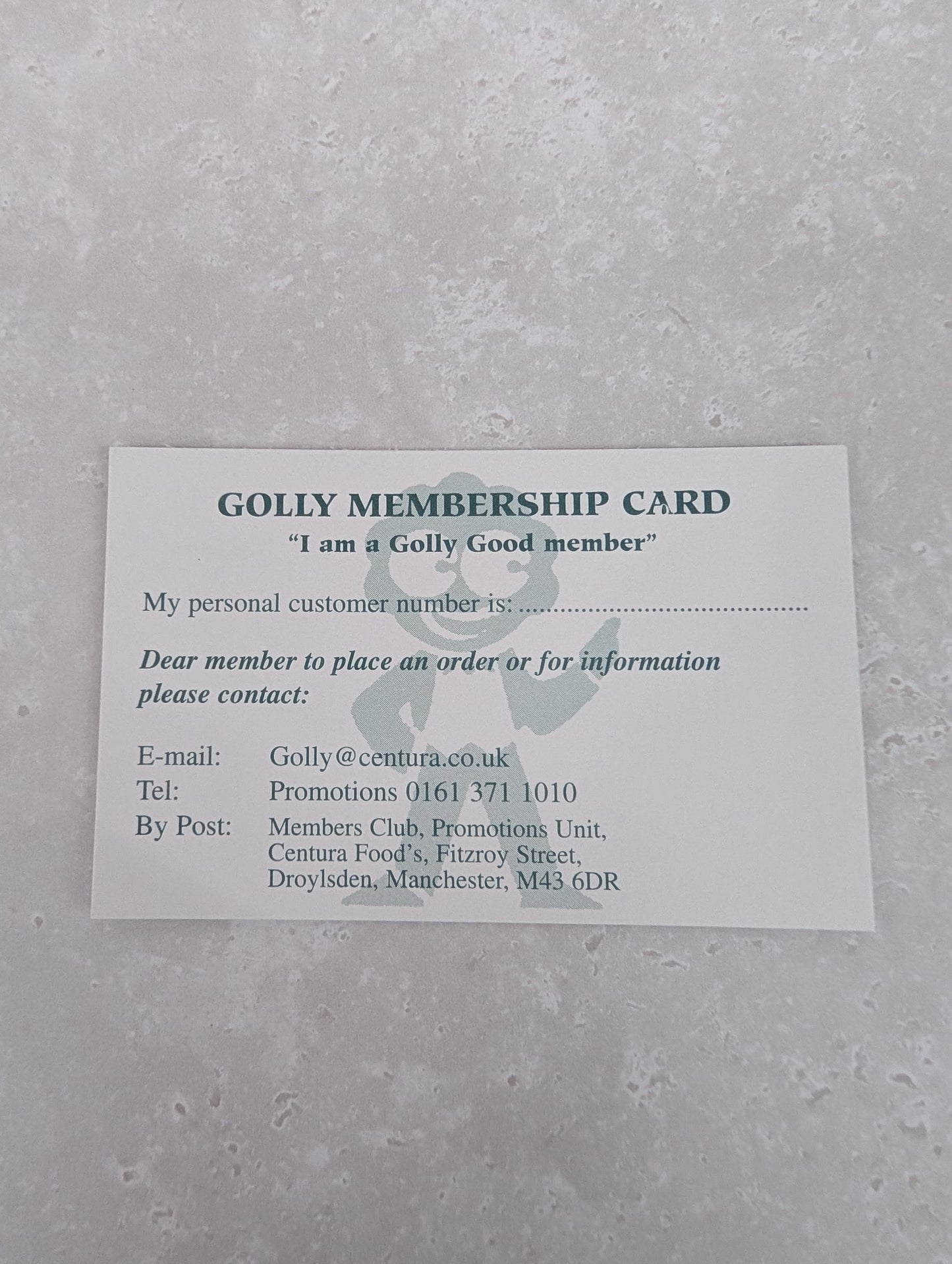 Golly Membership Card