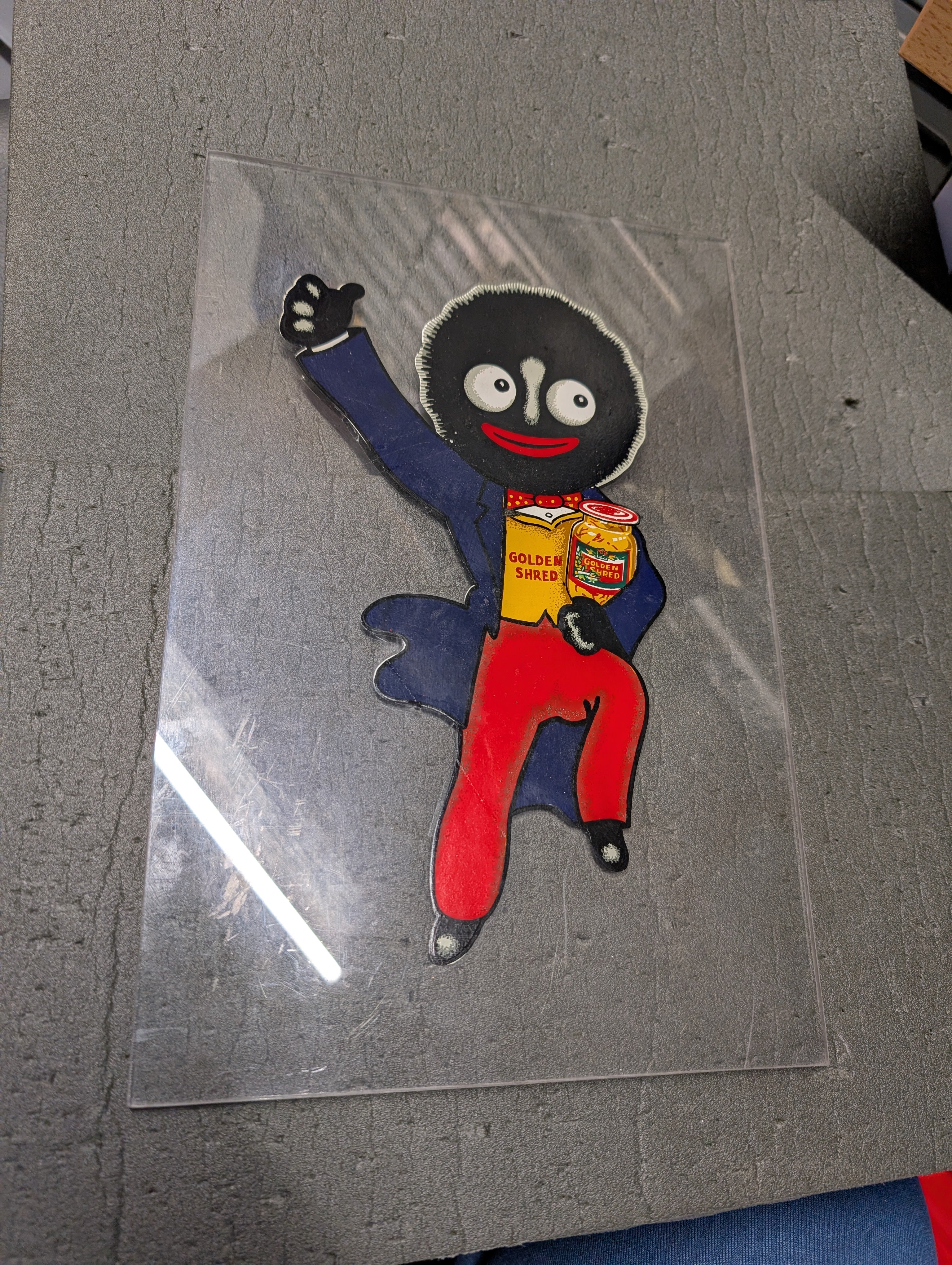 Golly Transfer on Perspex – GollyBadges.com