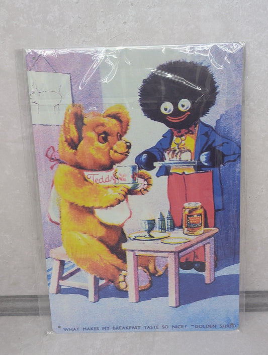 Golly and Bear Tin Sign 300mmx200mm