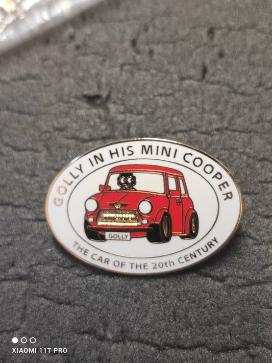 Golly in His Mini Cooper