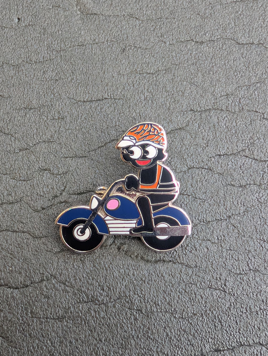 Golly on Blue Motorbike