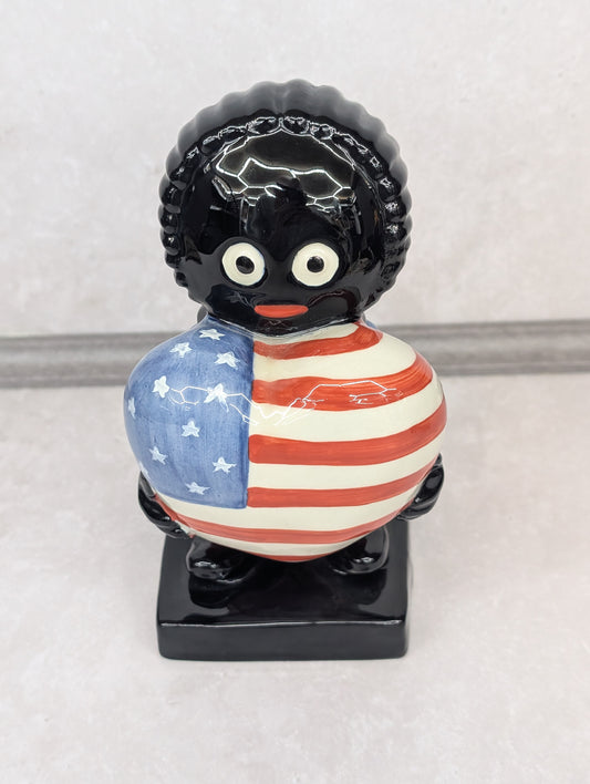 Golly with USA American Flag Heart Stars and Stripes Trial Signed by Carltonware