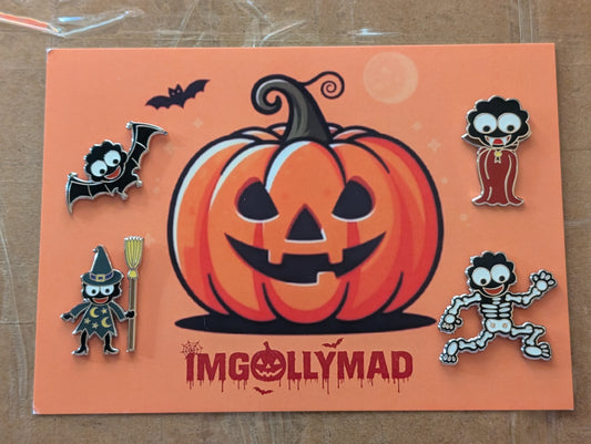 Halloween Set of 4 Badges - GLOW IN THE DARK