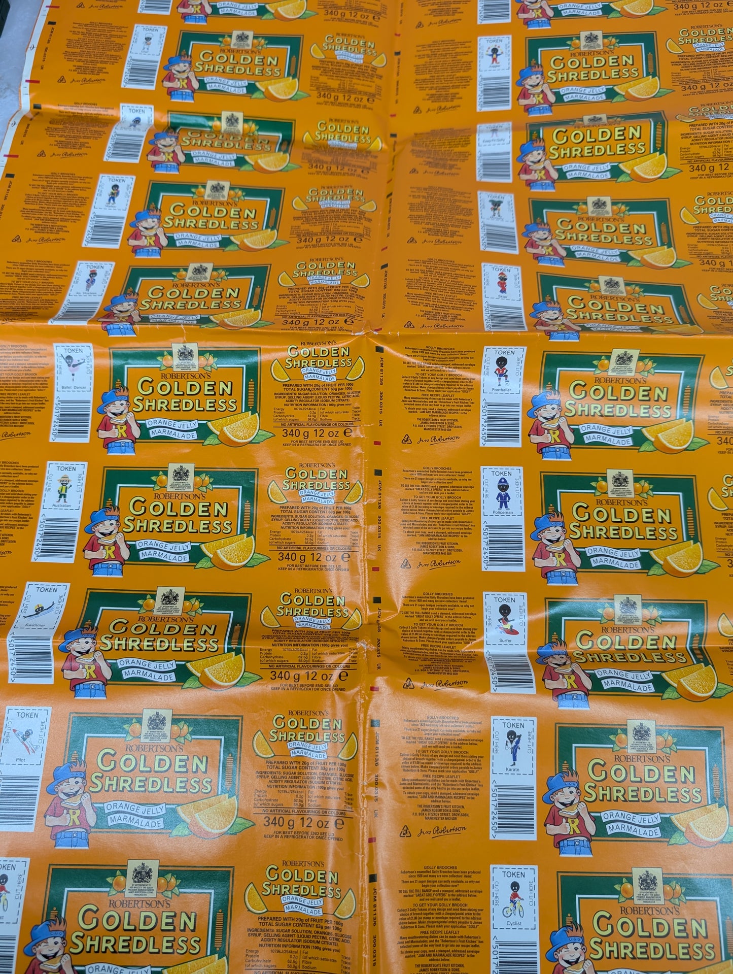 Huge Full Sheet of 40 Jar Labels Uncut