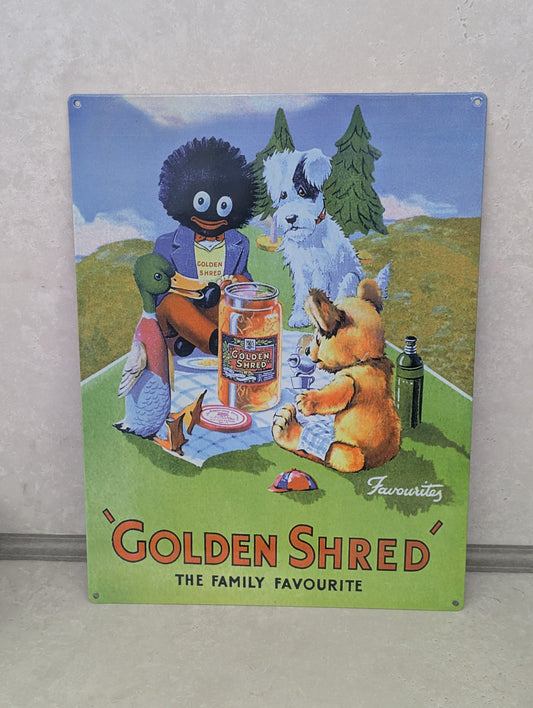 Large Non Robertsons Golden Shred Tin Sign