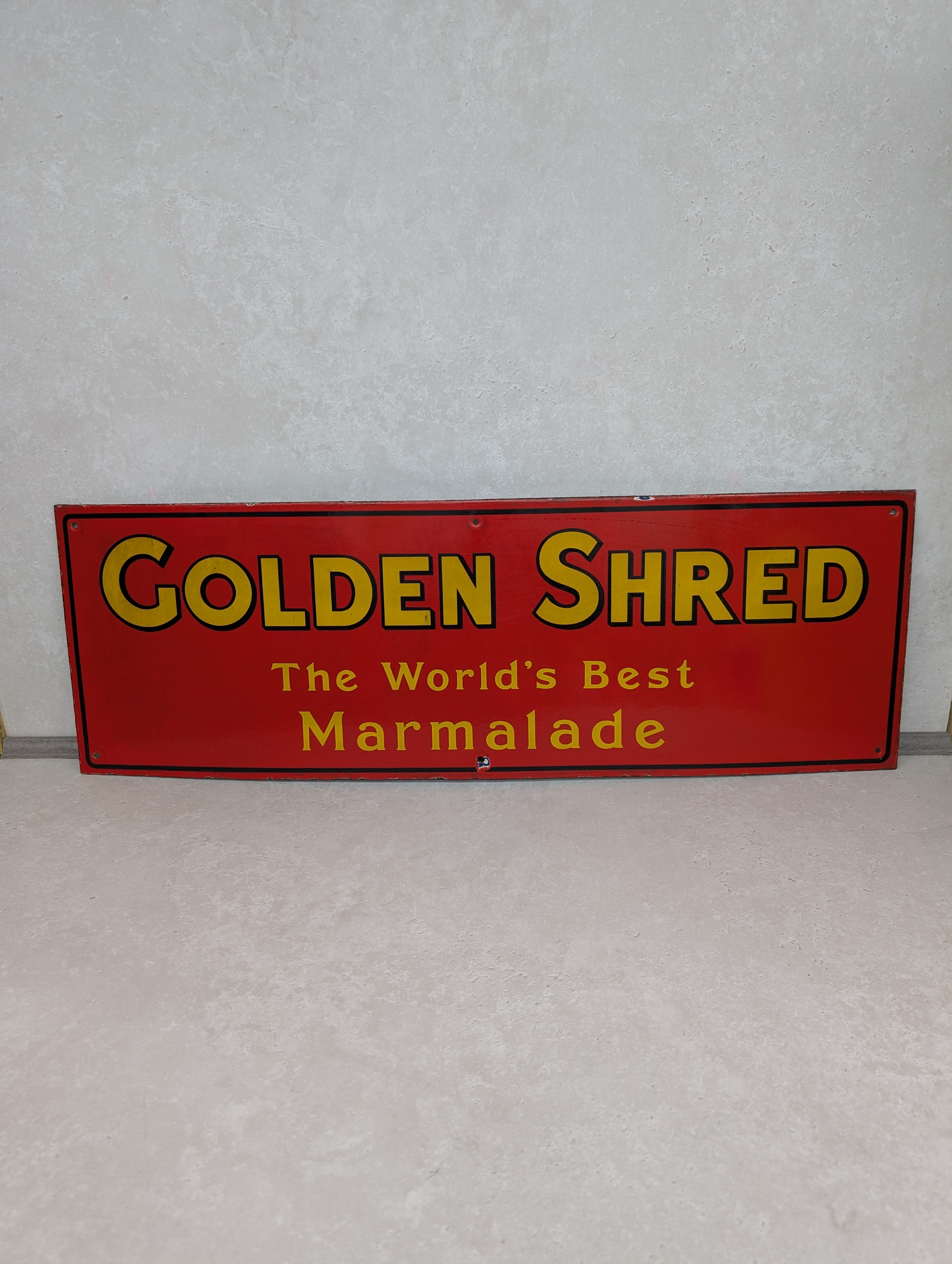 Large Original Golden Shred Enamel Sign – GollyBadges.com