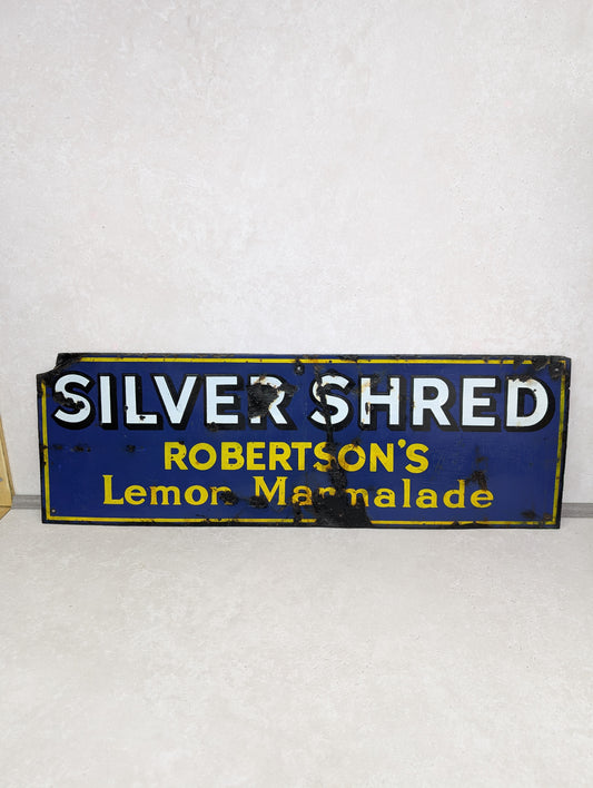 Large Original Silver Shred Enamel Sign