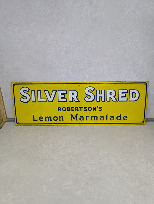 Large Original Silver Shred Enamel Sign