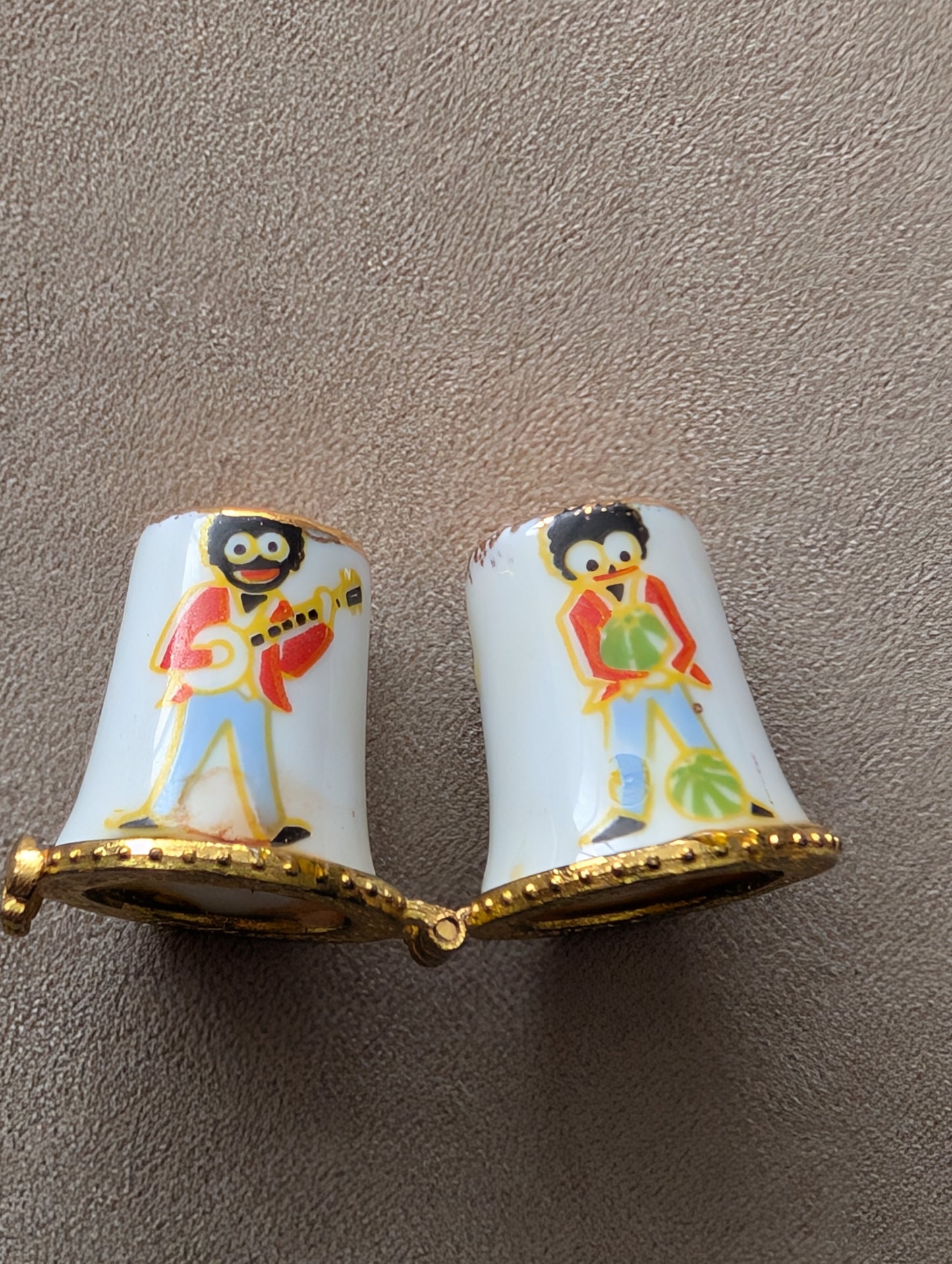 Miniature China Trinket Box/Jointed Thimbles