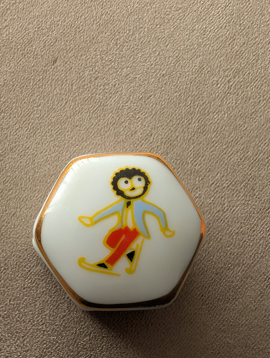 Miniature China Trinket Box Skater