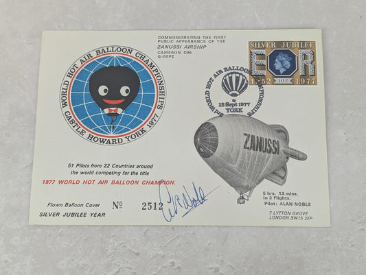Original World Championship Balloon Mail Signed