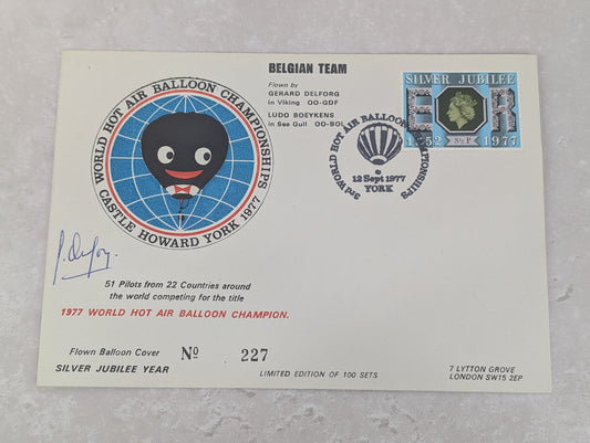 Original World Championship Balloon Mail Signed