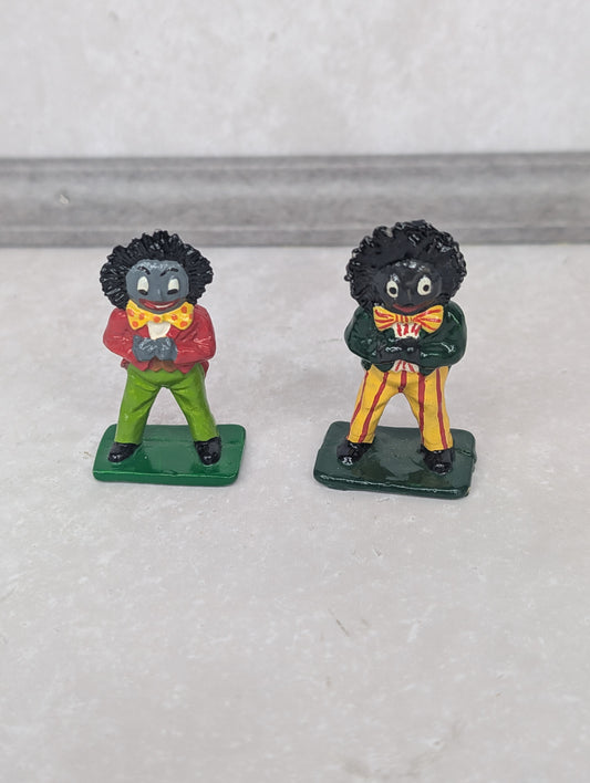 Pair of 2" Lead Golly Figures